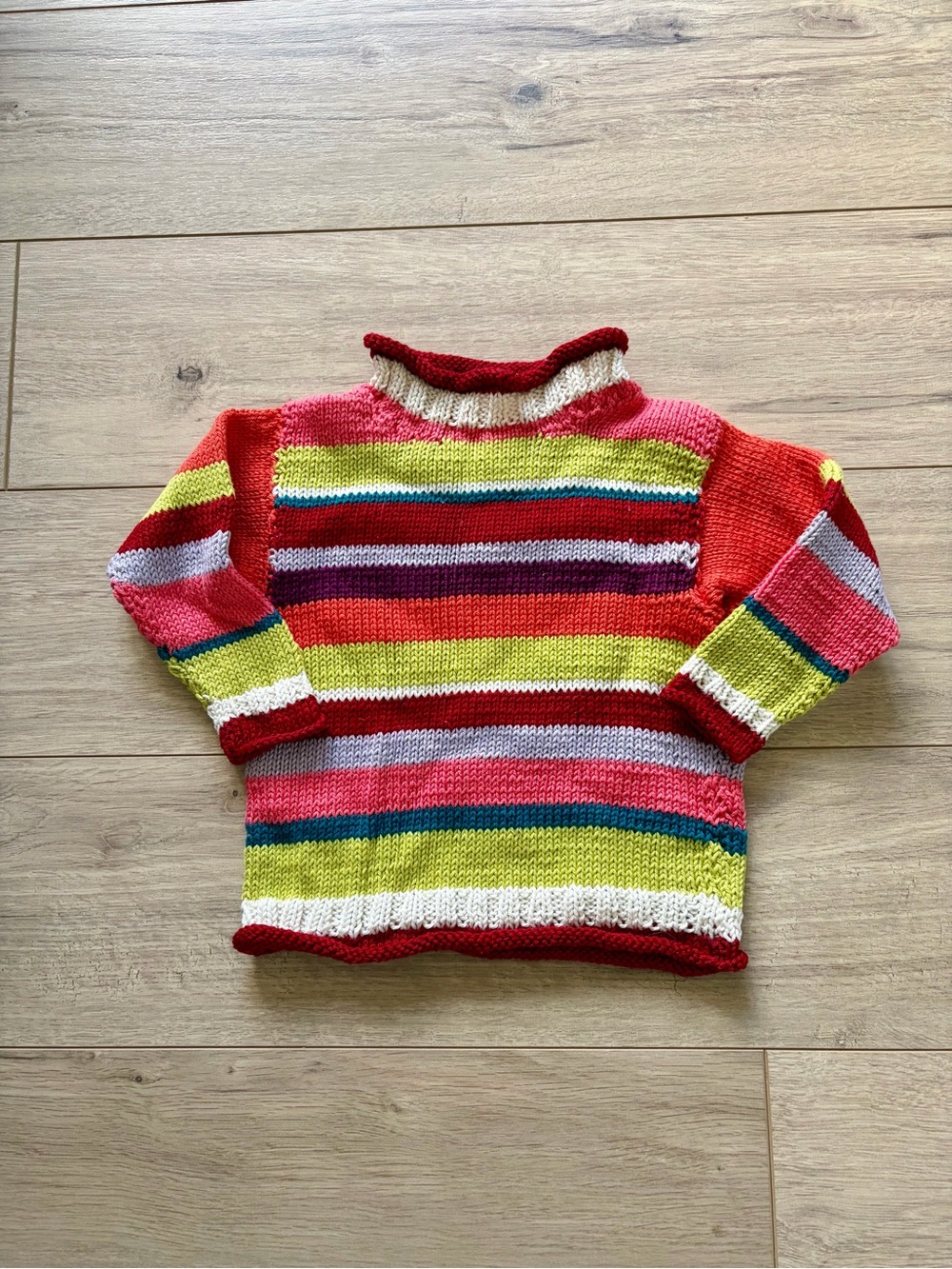 Multicolor Striped baby / toddler handknit Sweater